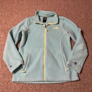 The North Face Girl’s Aqua Full-Zip Fleece Jacket Size L 14/16 Fair Condition